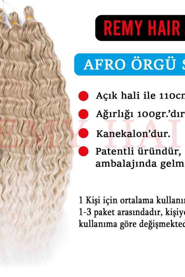 Afro Örgüsü Saç - Küllü Sarı 100gr.