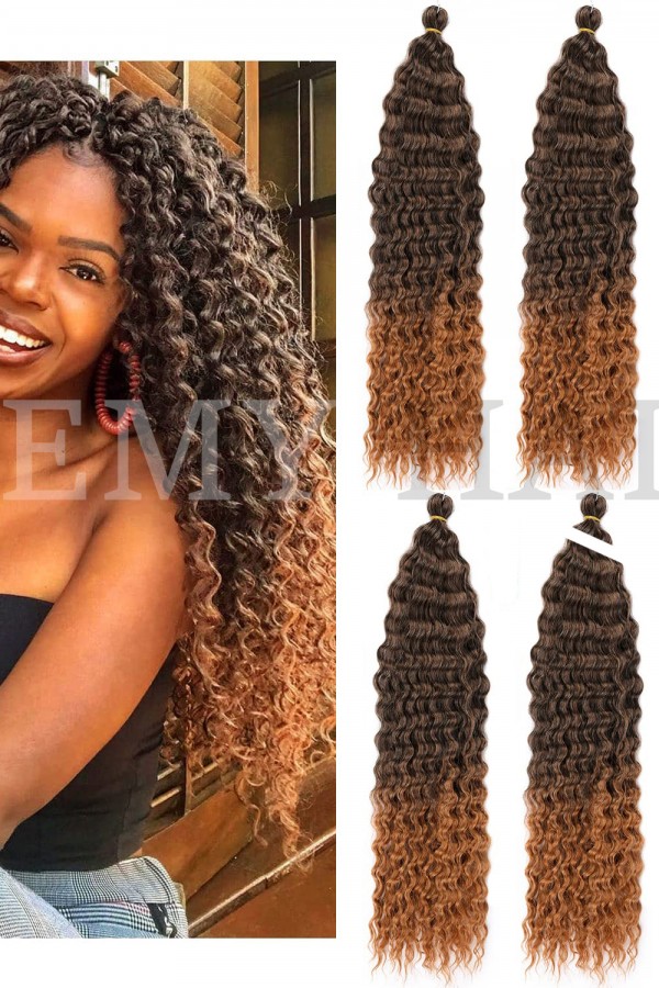 Afro Örgüsü Saç - Koyu Kumral Ombreli 100gr.