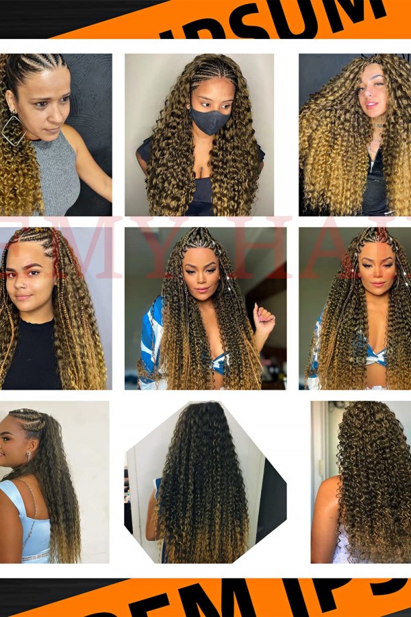 Afro Örgüsü Saç - Koyu Kumral Kahve Ombreli 100gr.