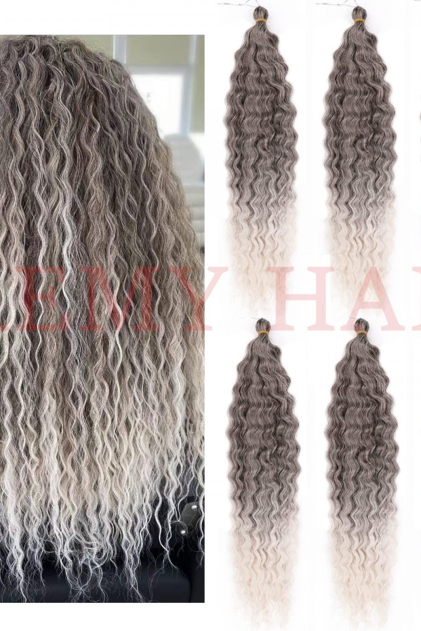 Afro Örgüsü Saç - Küllü Gri Ombreli 100gr.