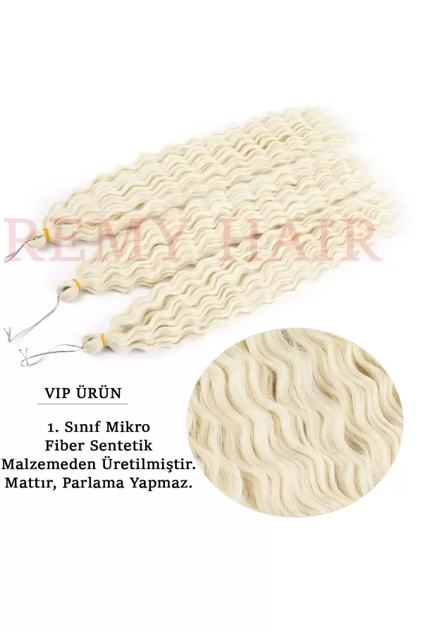 Afro Örgüsü Saç - Platin Buz Beyazı 100gr. afro-60