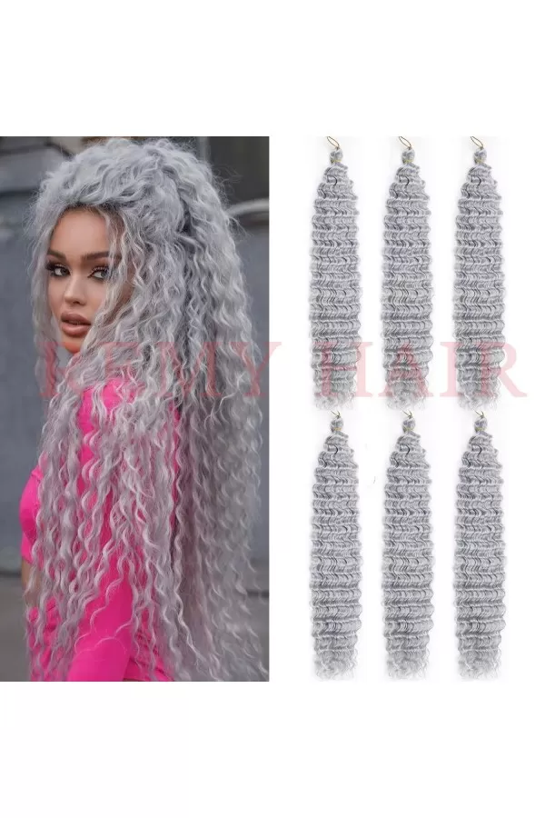 Afro Örgüsü Saç - Gri 100gr. grey