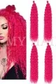 Afro Örgüsü Saç - Fuşya Pembe 100gr. hotpink