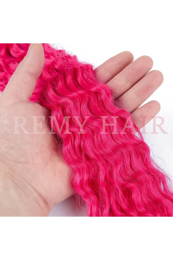 Afro Örgüsü Saç - Fuşya Pembe 100gr. hotpink