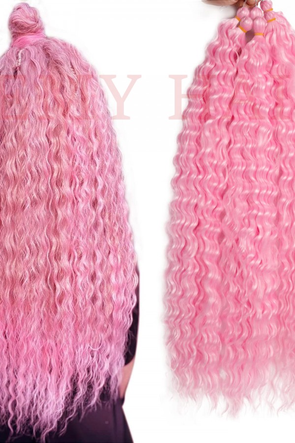 Afro Örgüsü Saç - Pembe 100gr.