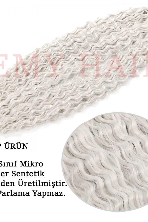 Afro Örgüsü Saç - Açık Gri 100gr. Afro Örgüsü Saç - Açık Gri 100gr.