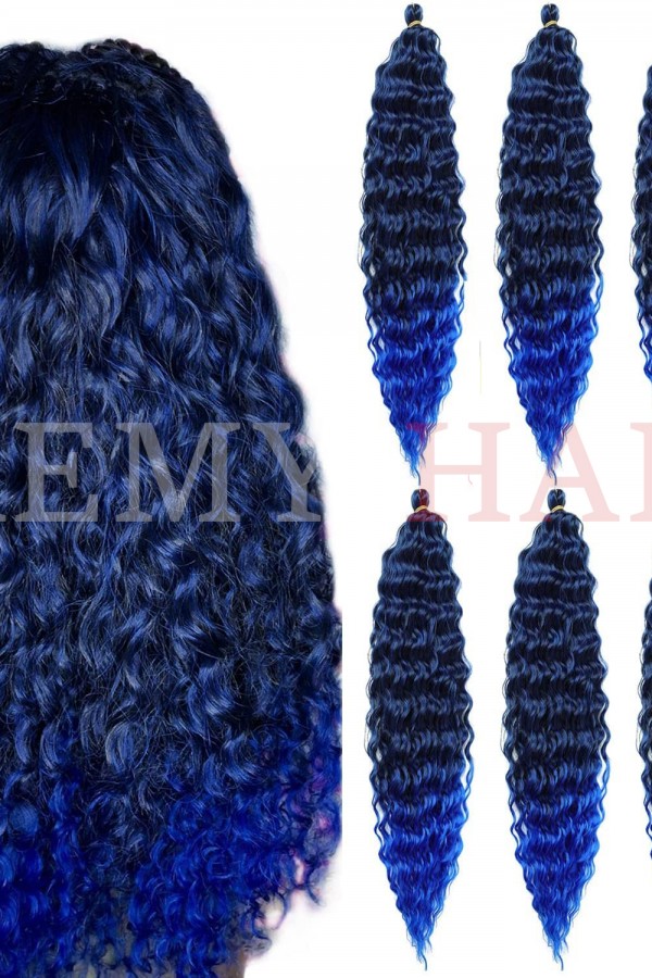 Afro Örgüsü Saç - Mavi Ombreli 100gr.