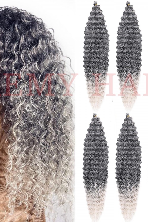 Afro Örgüsü Saç - Gri Ombreli 100gr.