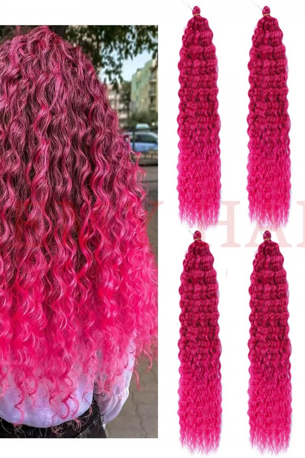 Afro Örgüsü Saç - Kızıl Pembe 100gr.