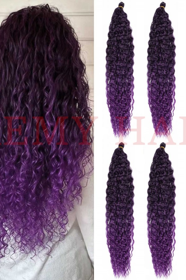 Afro Örgüsü Saç -Siyah Mor Ombreli 100gr.