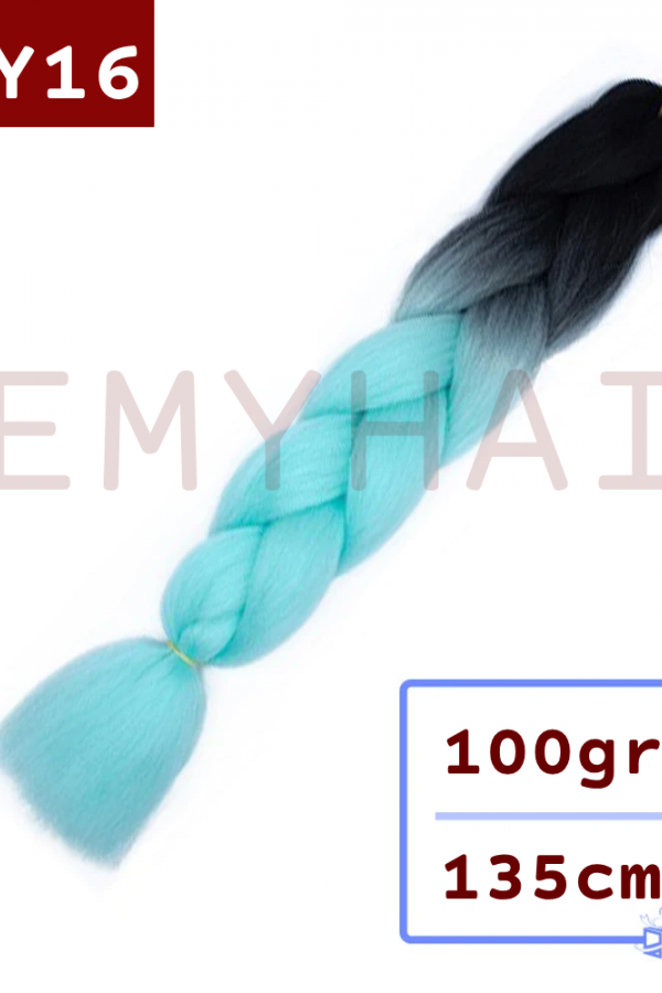 Afrika Örgüsü Saç - Siyah Açık Deniz Mavisi BY16 - 100gr. Afrika Örgüsü Saç - Siyah Açık Deniz Mavisi BY16 - 100gr.
