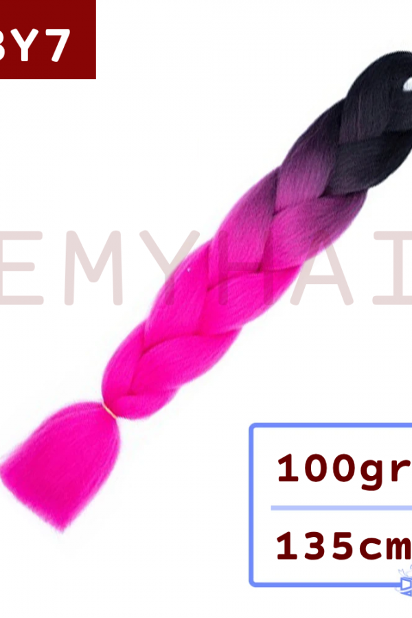 Afrika Örgüsü Saç - Siyah Toz Pembe BY7 - 100gr.