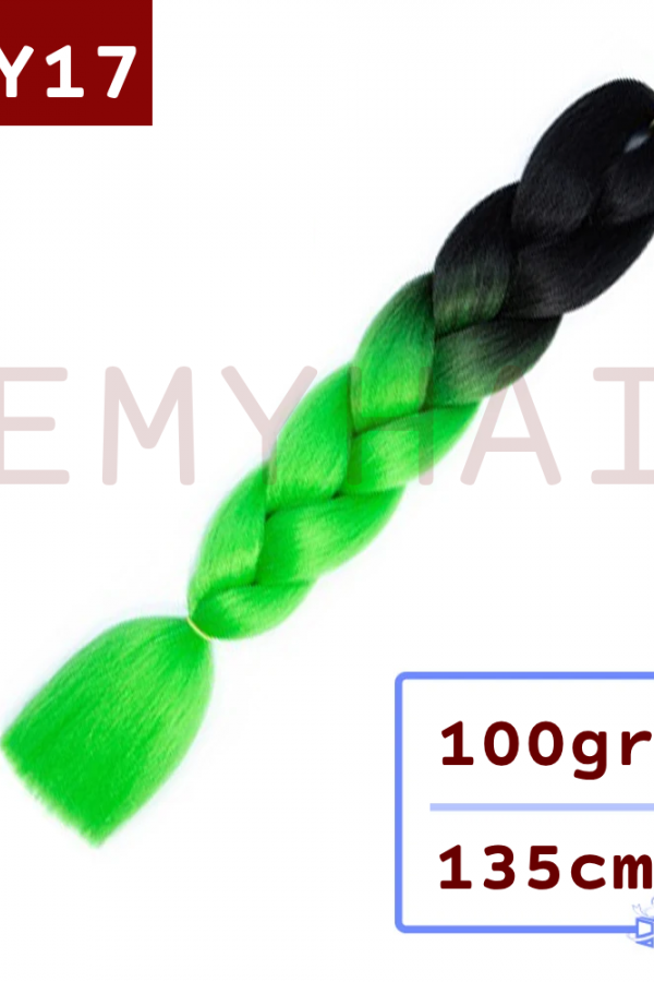 Afrika Örgüsü Saç - Siyah Yeşil BY17 - 100gr.