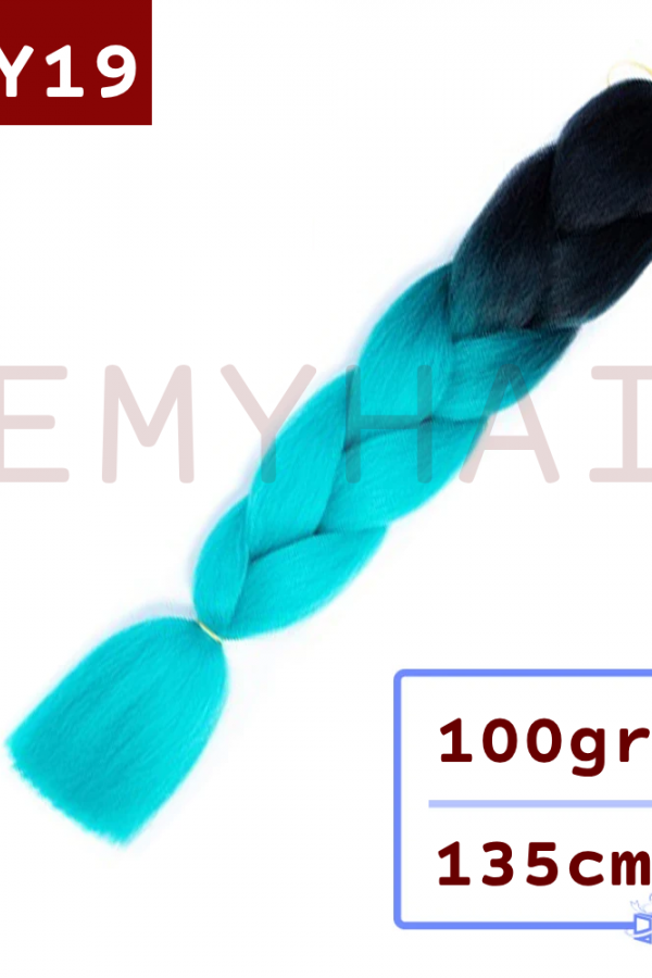 Afrika Örgüsü Saç - Siyah Turkuaz BY19 - 100gr.