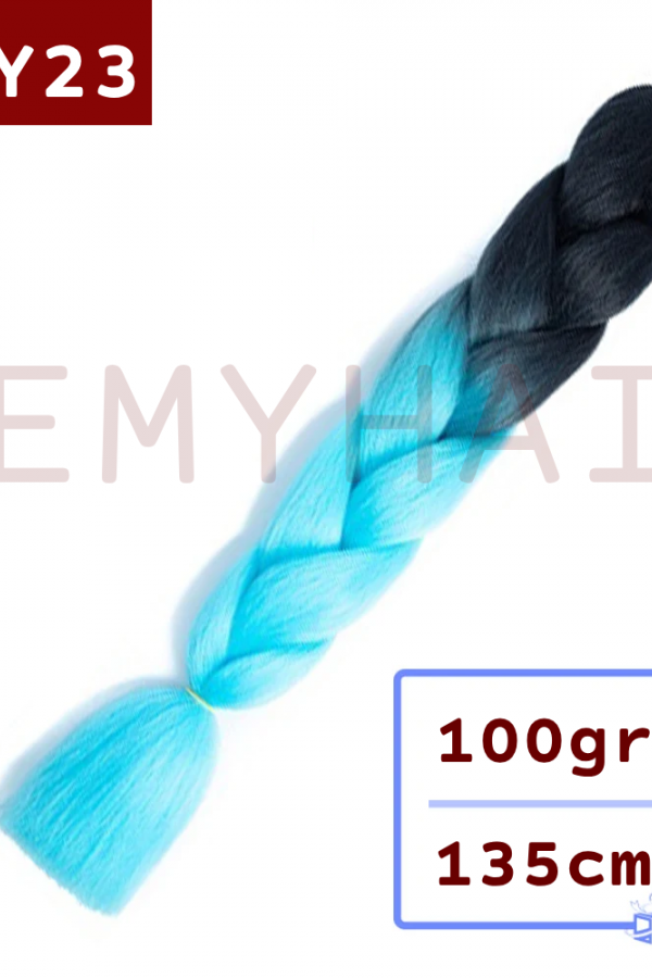 Afrika Örgüsü Saç - Siyah Açık Turkuaz BY23 - 100gr.