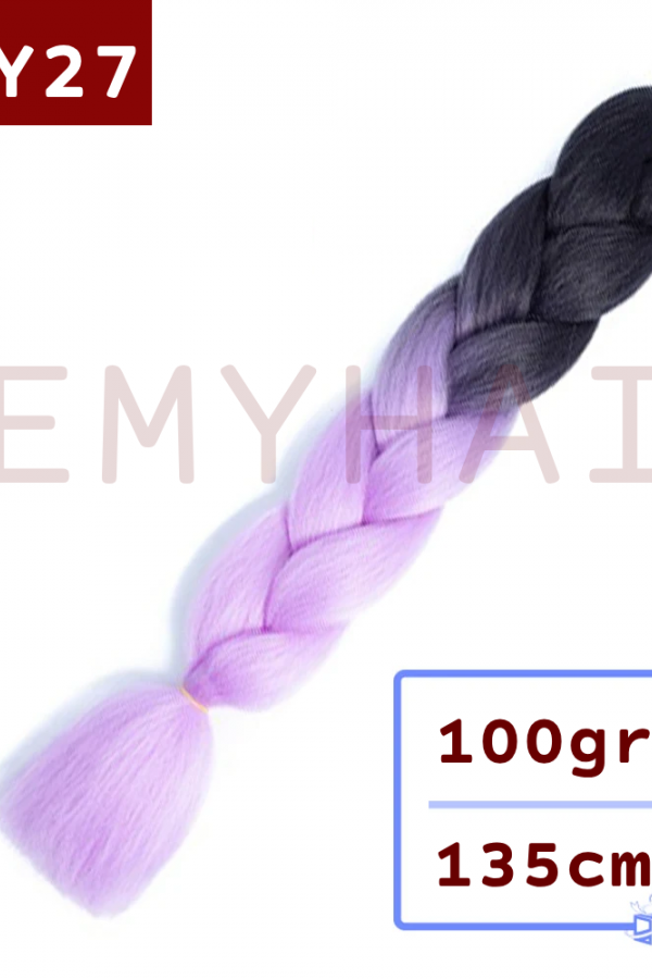 Afrika Örgüsü Saç - Siyah Açık Mor BY27 - 100gr.