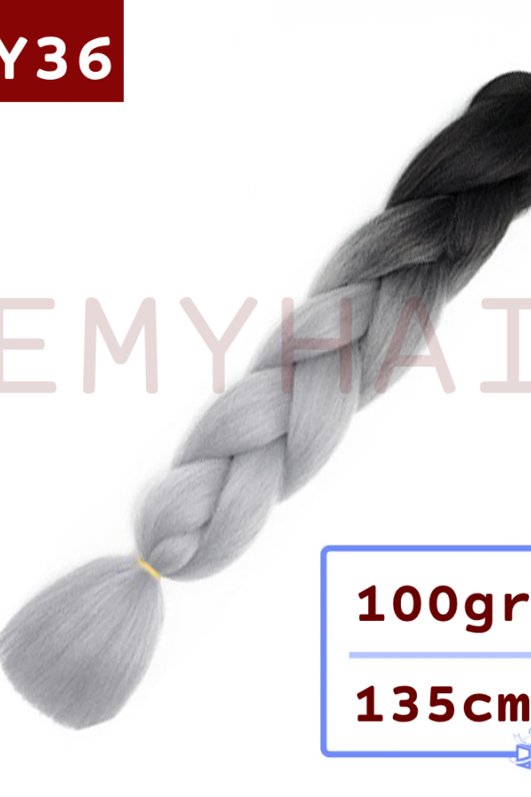 Afrika Örgüsü Saç - Siyah Gri BY36 - 100gr.