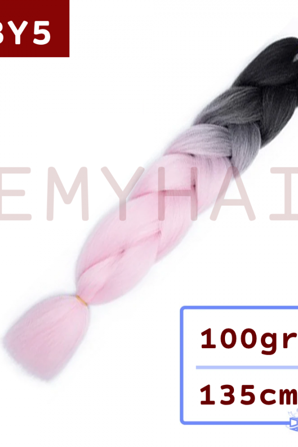 Afrika Örgüsü Saç - Siyah Açık Pembe BY5 - 100gr. Afrika Örgüsü Saç - Siyah Açık Pembe BY5 - 100gr.