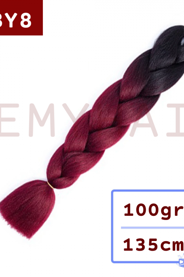 Afrika Örgüsü Saç - Siyah Bordo BY8 - 100gr.