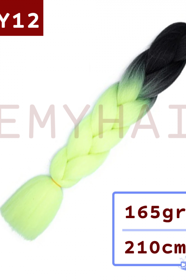 Afrika Örgüsü Saç - Siyah Açık Yeşil BY12 - 165gr.