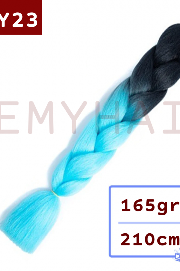 Afrika Örgüsü Saç - Siyah Açık Turkuaz BY23 - 165gr.