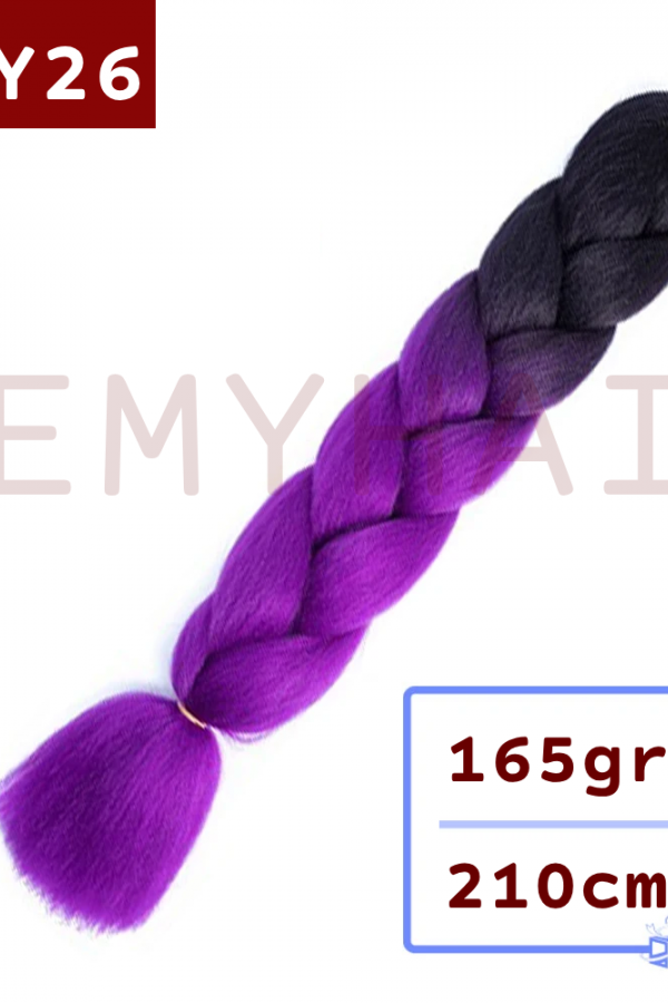 Afrika Örgüsü Saç - Siyah Koyu Mor BY26 - 165gr.