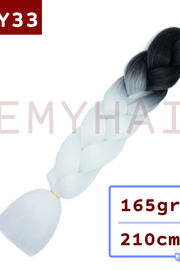 Afrika Örgüsü Saç - Siyah Açık Gri BY33 - 165gr.