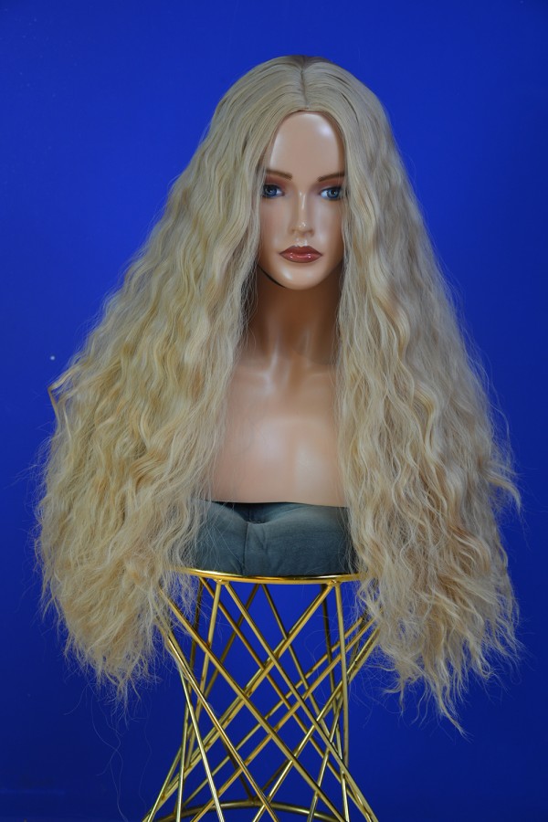 Bebek Sarısı Uzun Fiber Sentetik Peruk