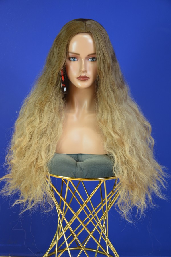 Kahverengi Karamel Ombreli Uzun Fiber Sentetik Peruk