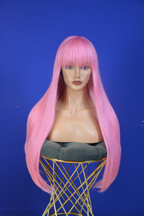 Uzun Pembe Fiber Sentetik Peruk