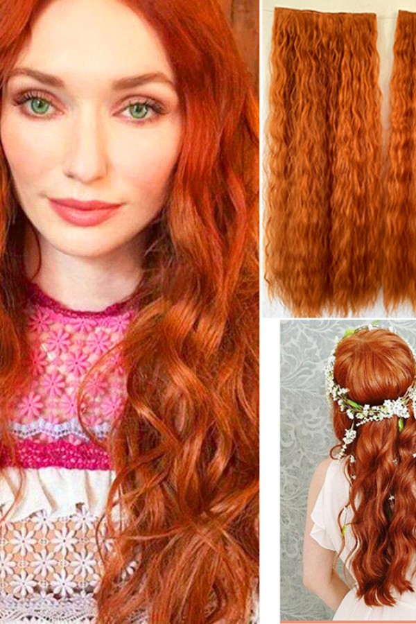 Bakır Afro Dalgalı – 65cm 190 gr. FİBER SENTETİK Çıt Çıt – Renk No:232