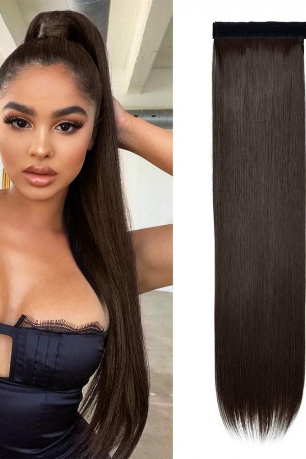 Koyu Kahverengi Dolamalı Düz At Kuyruğu Renk No:6A