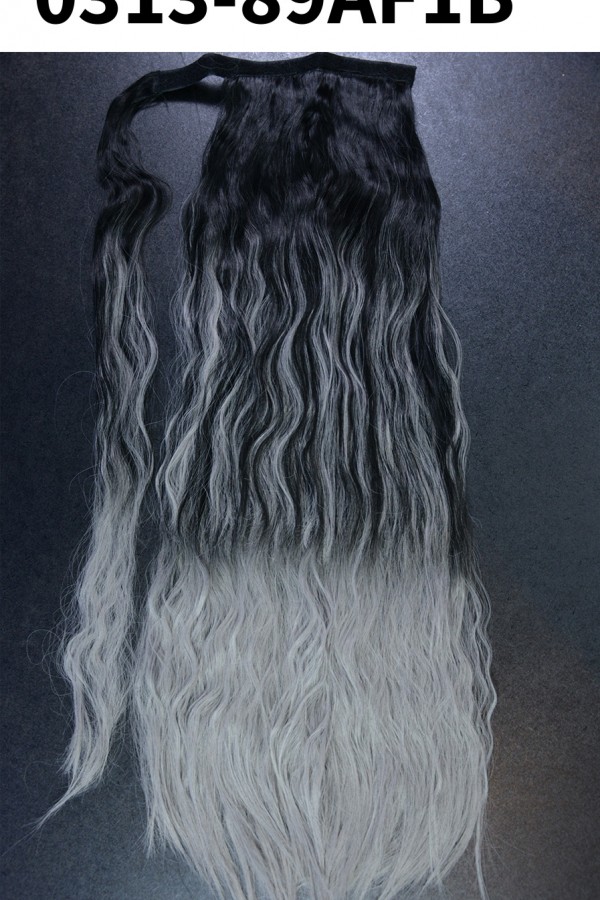 Siyah Gri Dolamalı Dalgalı At Kuyruğu Renk No:89AF1B