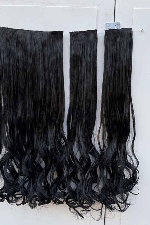 Siyah Su Dalgalı Uzun Yarım Ay Saç – 3 Parça Çıt Çıt 80cm. 270 gr. VIP SERI Siyah Su Dalgalı Uzun Yarım Ay Saç – 3 Parça Çıt Çıt 80cm. 270 gr. VIP SERI