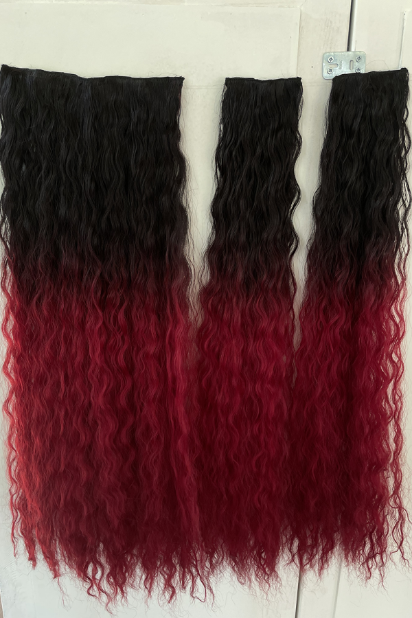 YENİ Siyah Kızıl AFRO Dalgalı Uzun Yarım Ay Saç – 3 Parça Çıt Çıt 80cm. 270 gr. VIP SERI YENİ Siyah Kızıl AFRO Dalgalı Uzun Yarım Ay Saç – 3 Parça Çıt Çıt 80cm. 270 gr. VIP SERI