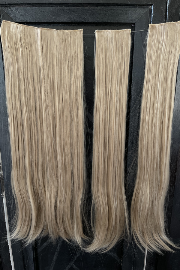 Krem Düz Uzun Yarım Ay Saç –  3 Parça Çıt Çıt 80cm. 270 gr. VIP SERI Krem Düz Uzun Yarım Ay Saç –  3 Parça Çıt Çıt 80cm. 270 gr. VIP SERI