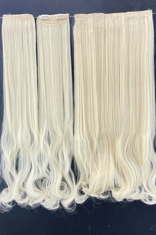 Platin Sarısı Su Dalgalı Uzun Yarım Ay Saç –  3 Parça Çıt Çıt 75cm. 220 gr. VIP SERI Platin Sarısı Su Dalgalı Uzun Yarım Ay Saç –  3 Parça Çıt Çıt 75cm. 220 gr. VIP SERI