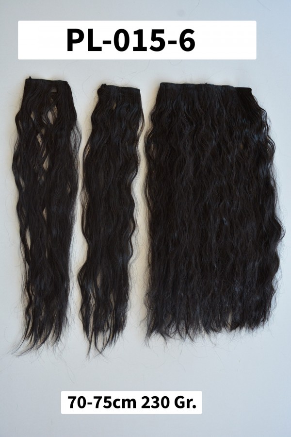 Koyu Kestane Afro Dalgalı Uzun Yarım Ay Saç –  3 Parça Çıt Çıt 75cm. 230 gr. VIP SERI