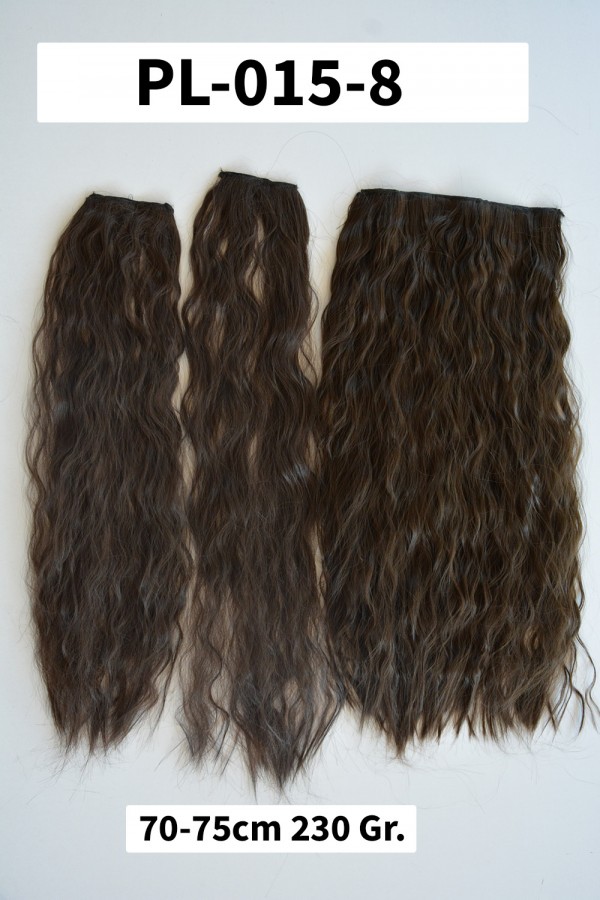 Kumral Afro Dalgalı Uzun Yarım Ay Saç –  3 Parça Çıt Çıt 75cm. 230 gr. VIP SERI