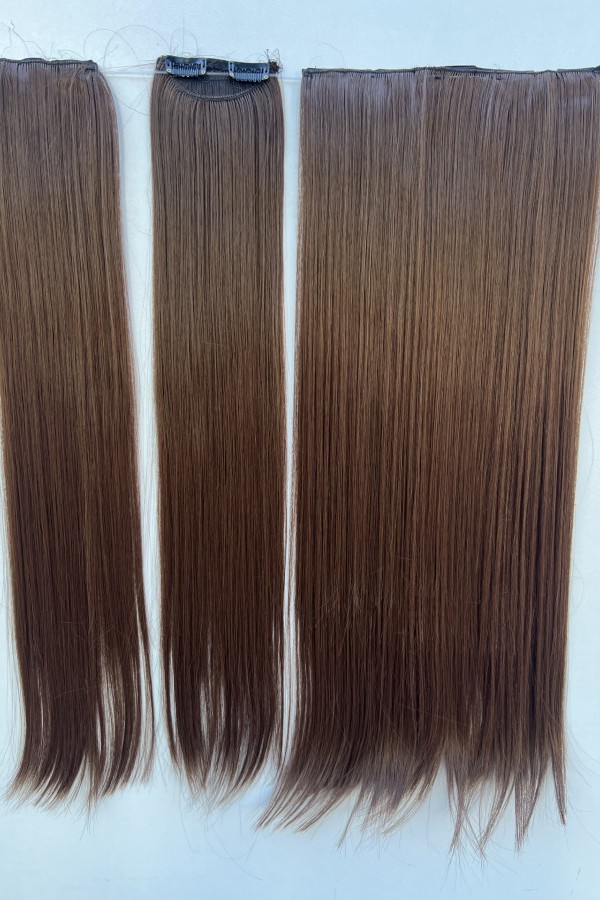 Kestane Düz Uzun Yarım Ay Saç –  3 Parça Çıt Çıt 75cm. 230 gr. VIP SERI Kestane Düz Uzun Yarım Ay Saç –  3 Parça Çıt Çıt 75cm. 230 gr. VIP SERI