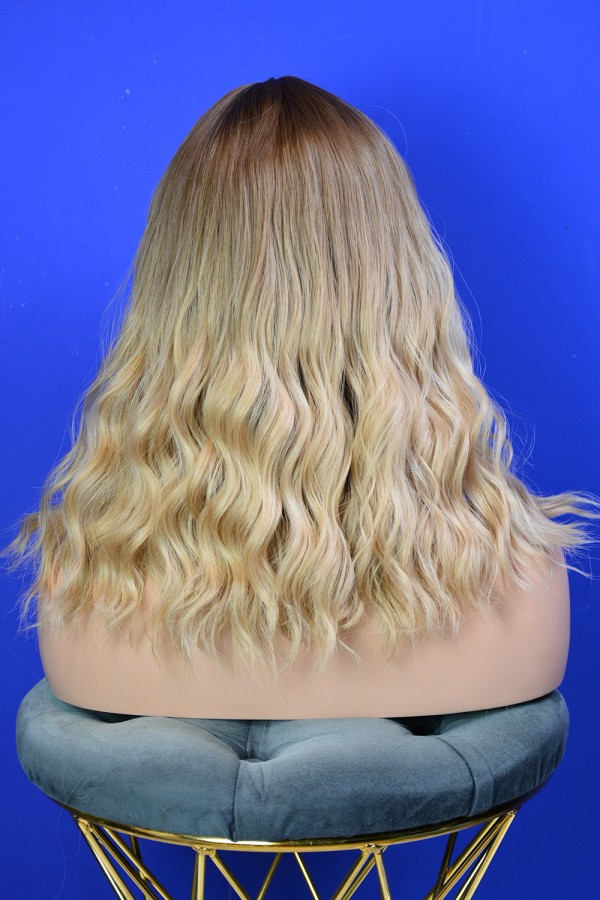 Kahve Ombreli Dalgalı Kısa Fiber Sentetik Peruk