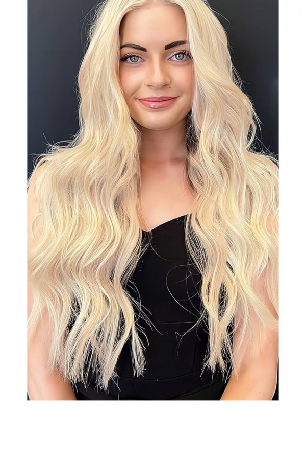 Platin Sarı Afro Dalgalı Uzun Yarım Ay Saç –  3 Parça Çıt Çıt 80cm. 270 gr. VIP SERI Platin Sarı Afro Dalgalı Uzun Yarım Ay Saç –  3 Parça Çıt Çıt 80cm. 270 gr. VIP SERI