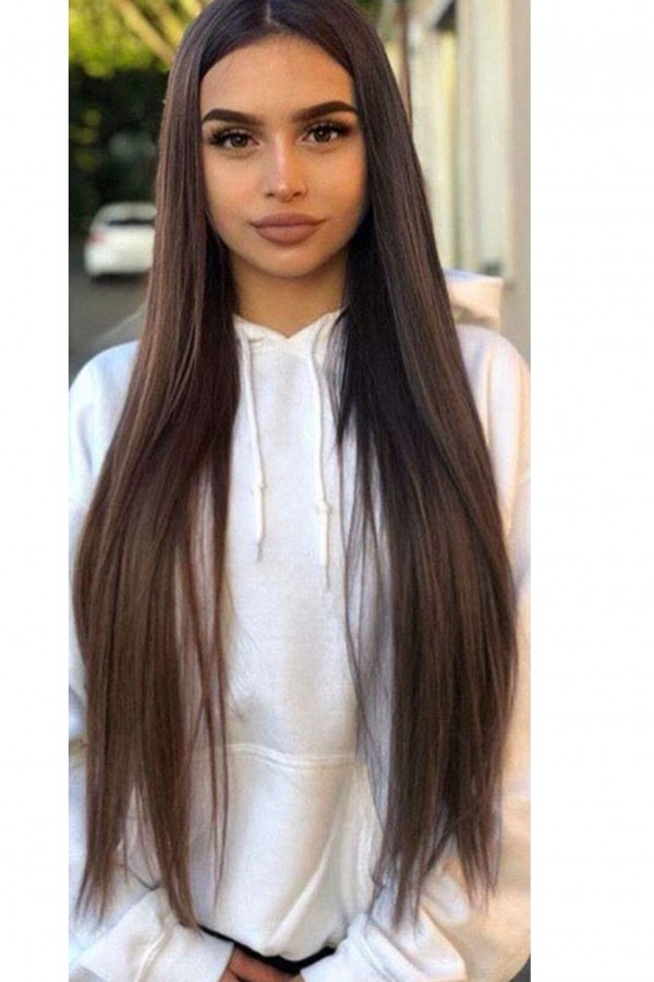 Kestane Düz Uzun Yarım Ay Saç –  3 Parça Çıt Çıt 75cm. 230 gr. VIP SERI Kestane Düz Uzun Yarım Ay Saç –  3 Parça Çıt Çıt 75cm. 230 gr. VIP SERI