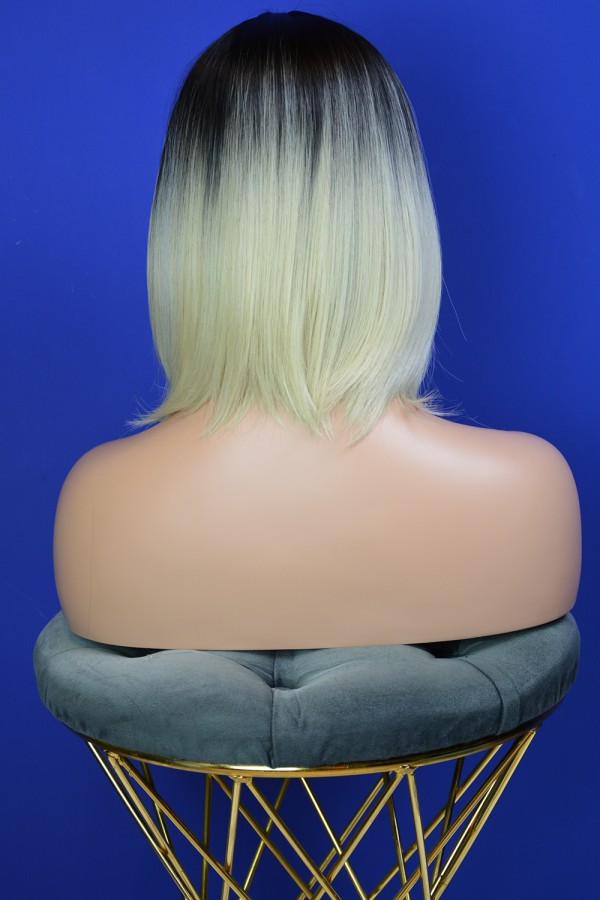 Kısa Küt Küllü Kumral Fiber Sentetik Peruk