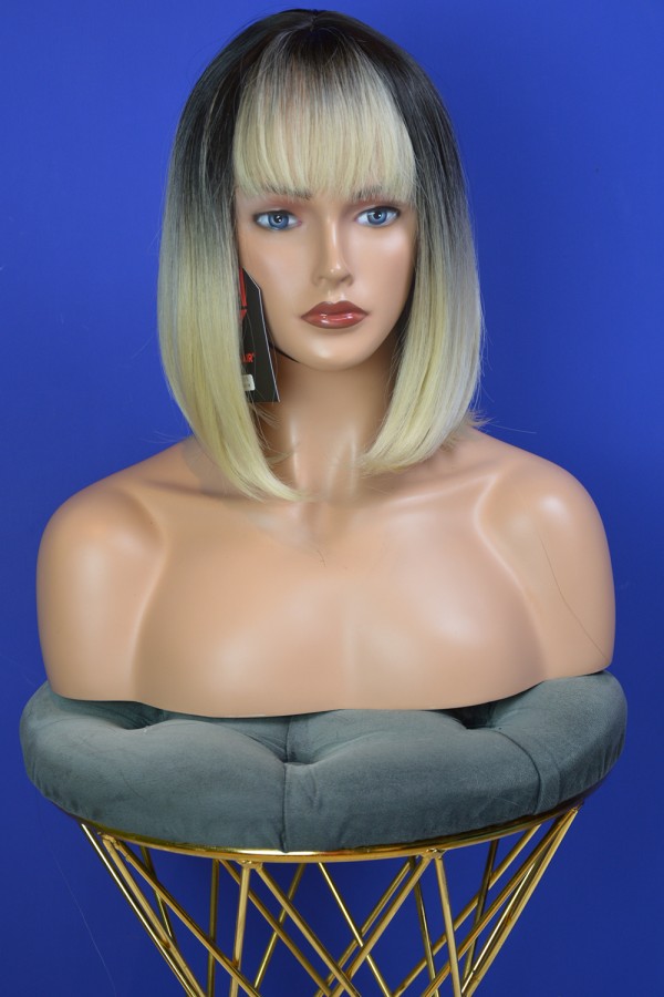 Kısa Küt Küllü Kumral Fiber Sentetik Peruk