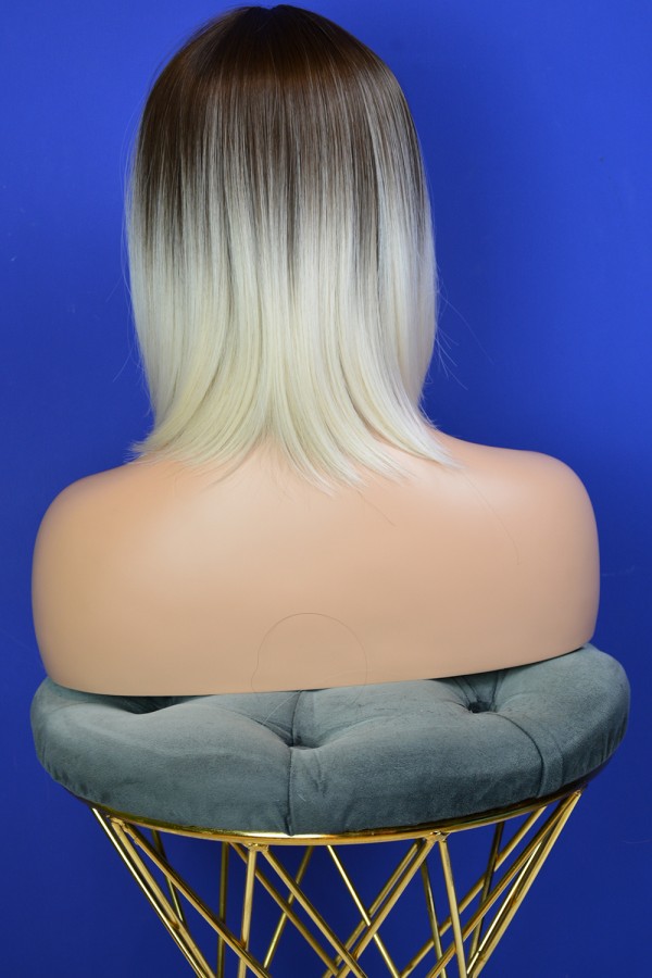 Kumral Platin Ombreli Kısa Küt Perçemsiz Peruk