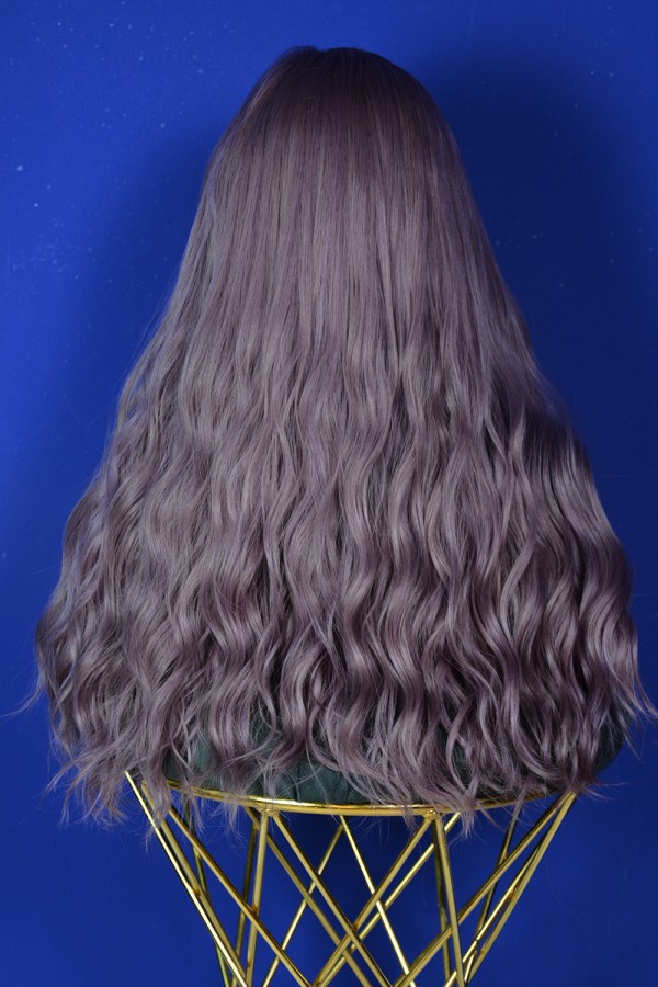 Uzun Boy Fiber Sentetik Eflatun Perçemli Peruk	