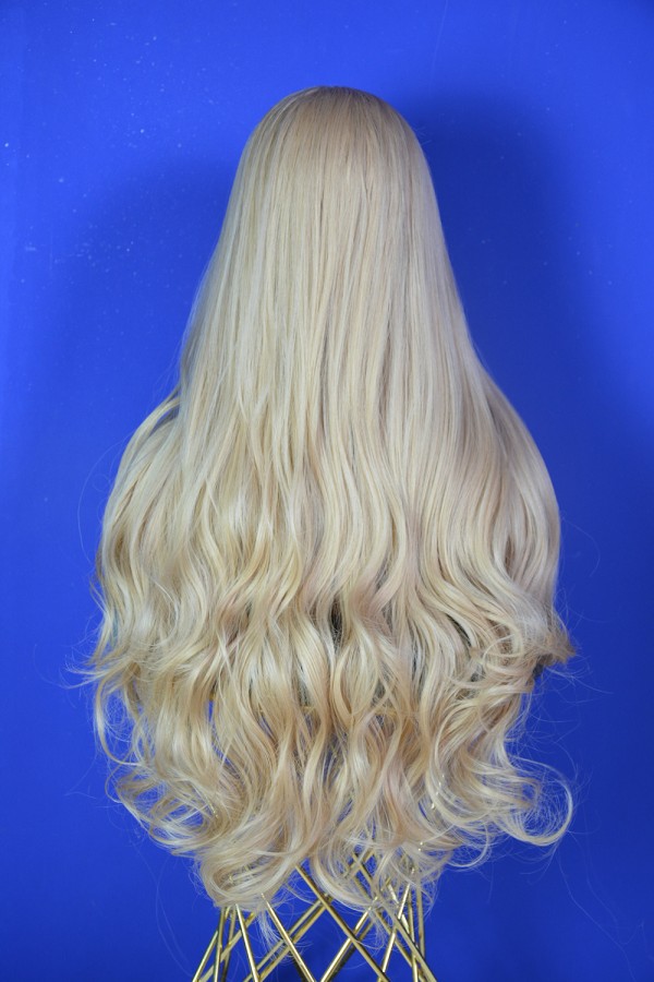 Bebek Sarısı Yoğun Dalgalı Uzun Peruk