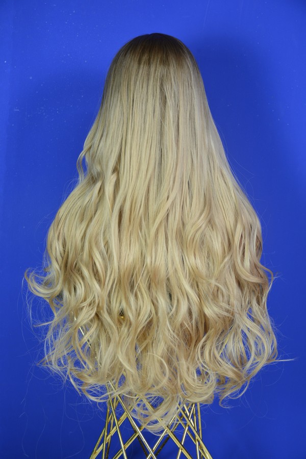 Açık Kumral Yoğun Dalgalı Uzun Peruk