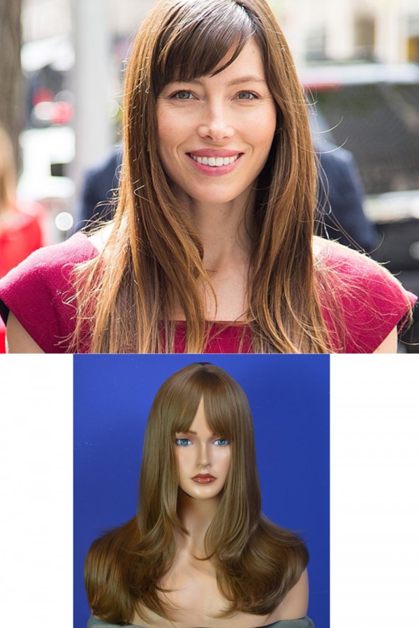 Omuzda Kahverengi Perçemli Fiber Sentetik Peruk Omuzda Kahverengi Perçemli Fiber Sentetik Peruk